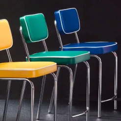 Sgabello di design anni 50 in ecopelle graffiti Unica