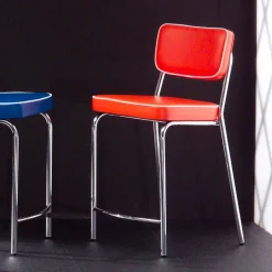 Sgabello di design anni 50 in ecopelle graffiti Unica