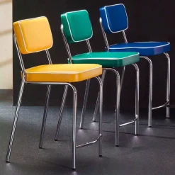 Sgabello di design anni 50 in ecopelle graffiti Unica
