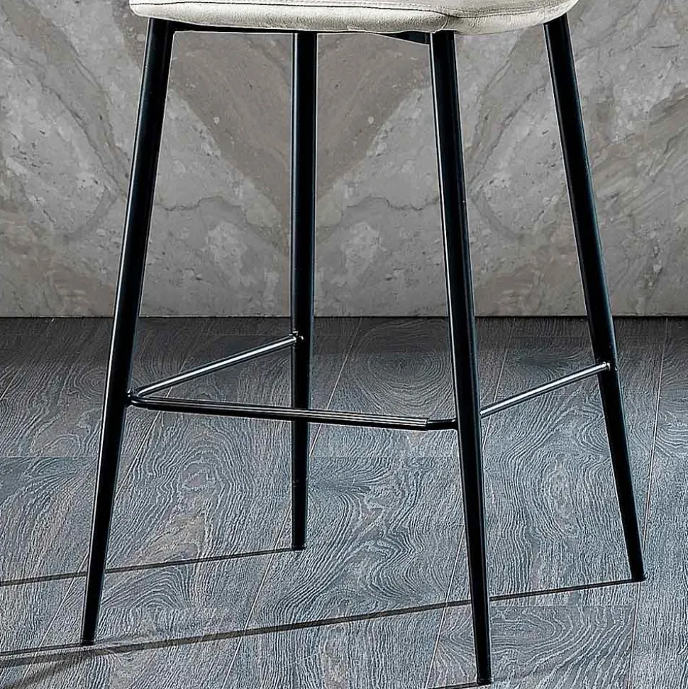 Sgabello Elegante di Design Moderno in Velluto Colorato e Metallo - Bizet