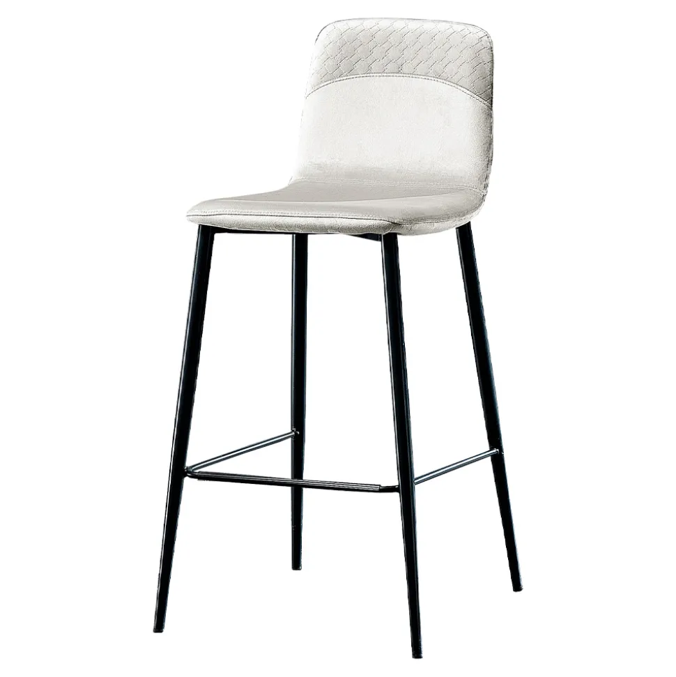Sgabello Elegante di Design Moderno in Velluto Colorato e Metallo - Bizet