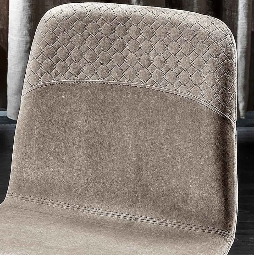 Sgabello Elegante di Design Moderno in Velluto Colorato e Metallo - Bizet