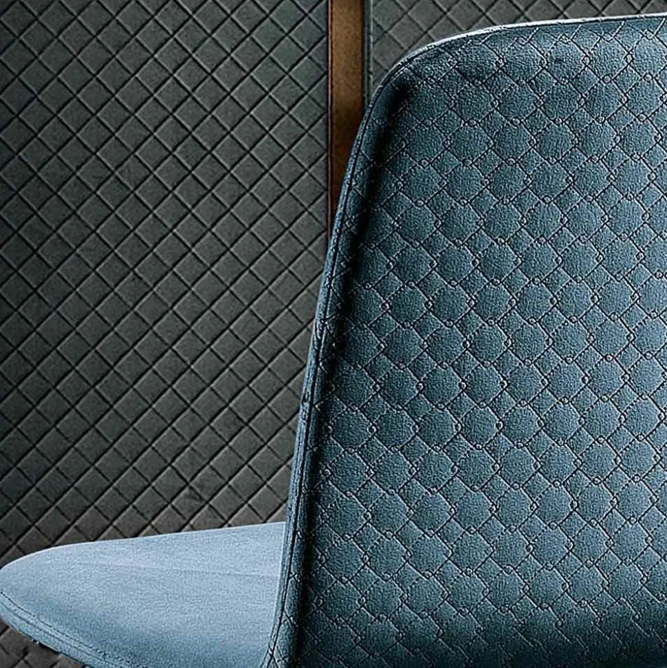 Sgabello Elegante di Design Moderno in Velluto Colorato e Metallo - Bizet