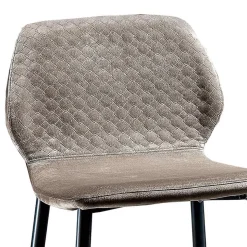 Sgabello Elegante in Velluto Colorato Trapuntato e Metallo Antracite - Scarat
