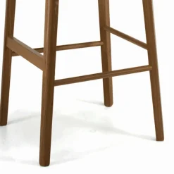 Sgabello Fisso con Gambe in Legno e Seduta Imbottita Made in Italy - Bari