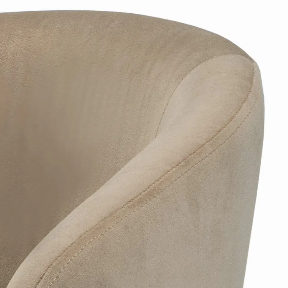 Sgabello Fisso con Seduta in Velluto e Base in Acciaio Made in Italy - Alassio