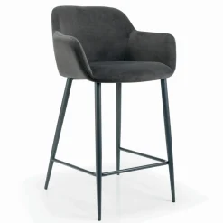 Sgabello Fisso con Seduta Rivestita e Base in Acciaio Made in Italy - Arona