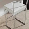 Sgabello Fisso in Ecopelle, Design Moderno H 65 cm- Alina