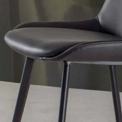 Sgabello Fisso Moderno con Seduta in Ecopelle H 65 cm - Ines