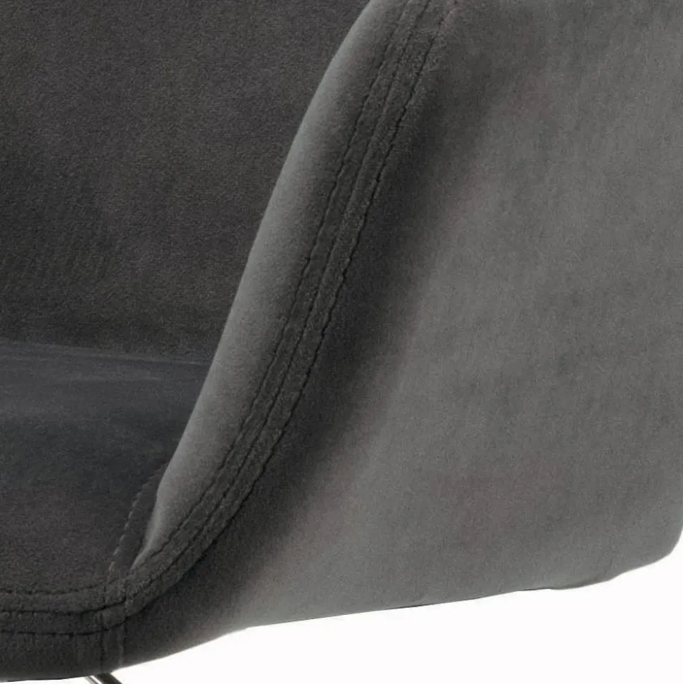 Sgabello Girevole con Seduta Rivestita e Base in Acciaio Made in Italy - Arona
