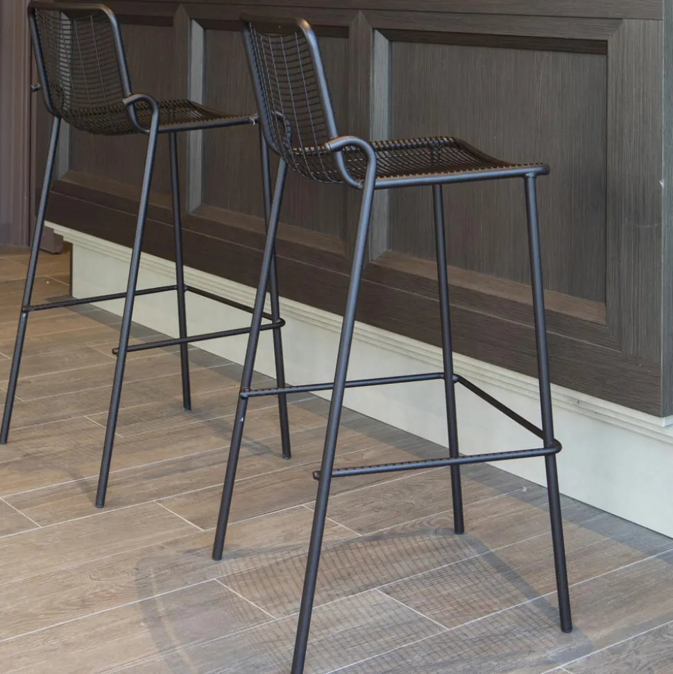 Sgabello Impilabile da Esterno in Metallo Made in Italy 2 Pezzi - Vikas