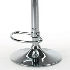 Sgabello in Ecopelle e Acciaio con Alzata a Gas Made in Italy - Lorenza