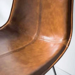 Sgabello in Ecopelle Effetto Cuoio H 80, Base 4 Gambe - Ovidio