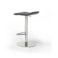 Sgabello in Ecopelle, Pelle o Cuoio, Struttura in Acciaio e Legno - Modello Peck