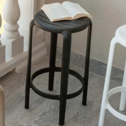 Sgabello in Polipropilene Rinforzato con Fiberglass in Diversi Colori - Neev