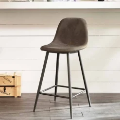 Sgabello in similpelle e metallo design moderno - Gino
