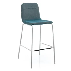 Sgabello in Tessuto Colorato e Metallo Moderno Made in Italy - Nautilus