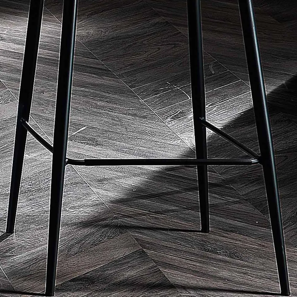 Sgabello in Tessuto e Metallo Antracite Design Made in Italy- Marianet