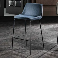Sgabello in Tessuto e Metallo Colorato Moderno Made in Italy - Marianet
