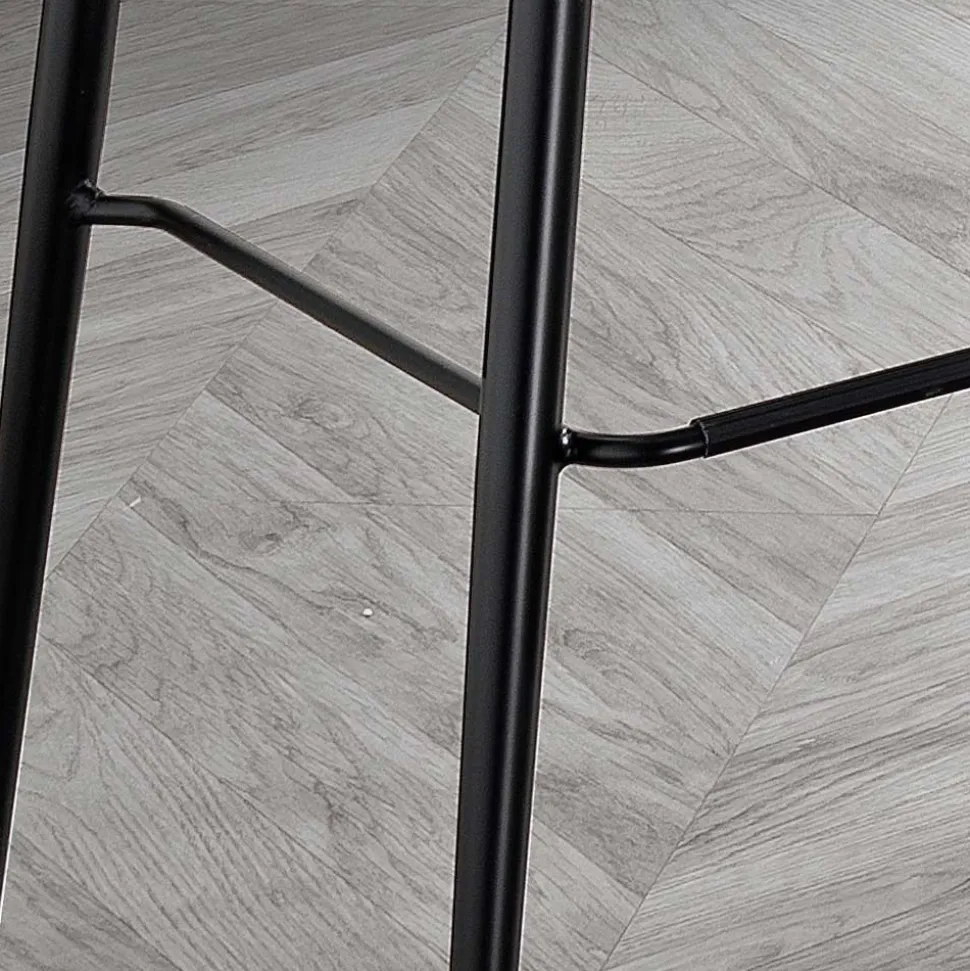 Sgabello in Tessuto Fibrato Effetto Pelle e in Metallo Made in Italy - Gohan