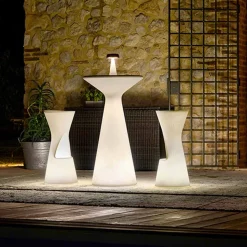 Sgabello Luminoso da Esterno in Polietilene con LED Made in Italy - Desmond