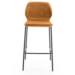 Sgabello Moderno da Cucina in Velluto Trapuntato Colorato di Design - Scarat