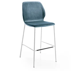 Sgabello Moderno da Cucina in Velluto Trapuntato Colorato di Design - Scarat