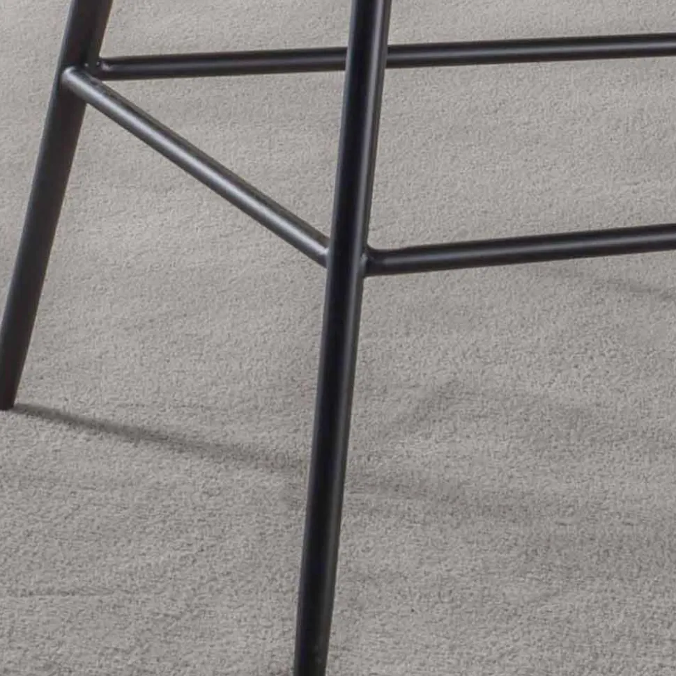 Sgabello Moderno H 80 cm, Seduta in Ecopelle Nabuk - Ines
