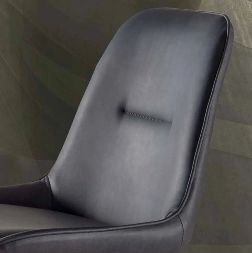 Sgabello Moderno H 80 cm, Seduta in Ecopelle Nabuk - Ines