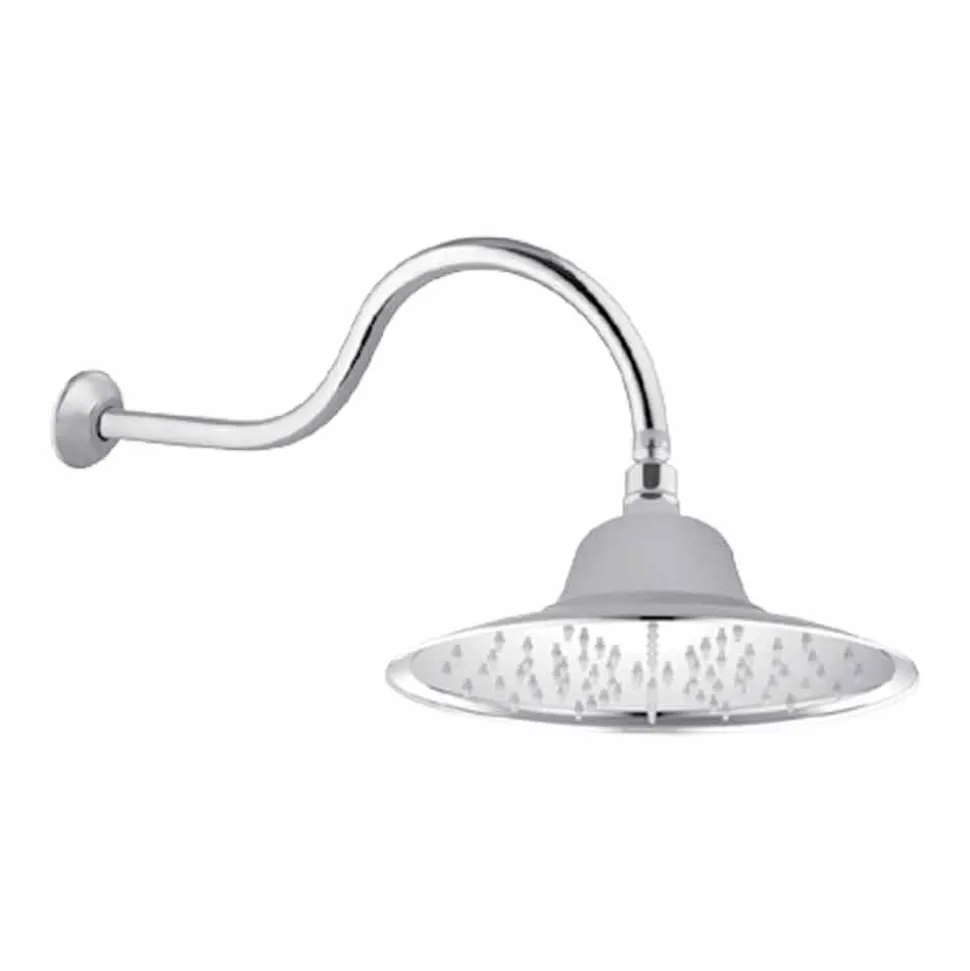 Soffione Classico in Acciaio con Braccio Doccia in Ottone Made in Italy - Jeko