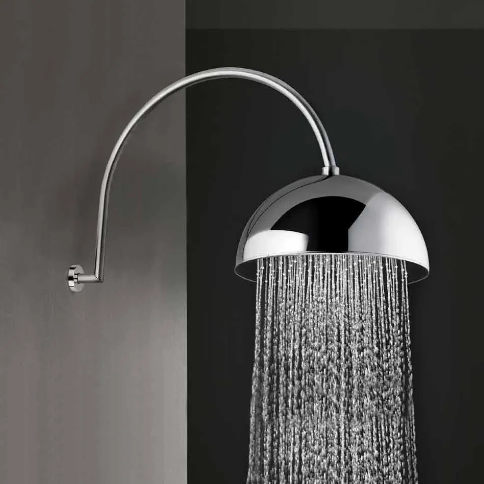 Soffione Doccia a Campana in Acciaio con Braccio ad Arco Made in Italy - Auro