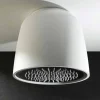 Soffione doccia a soffitto tondo di design in Luxolid made Italy, Ruda