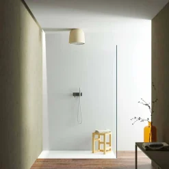 Soffione doccia a soffitto tondo di design in Luxolid made Italy, Ruda