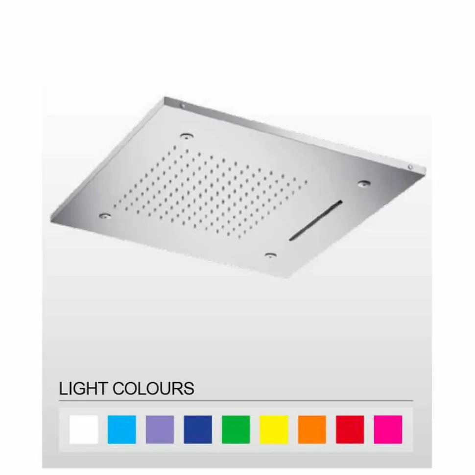 Soffione Doccia con Cromoterapia di Lusso in Acciaio Inox Made in Italy - Solver