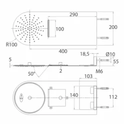 Soffione Doccia da Parete in Acciaio Ultraslim Moderno Made in Italy - Cassio