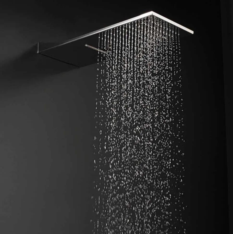 Soffione Doccia da Parete in Acciaio Inox Rettangolare Made in Italy - Netto
