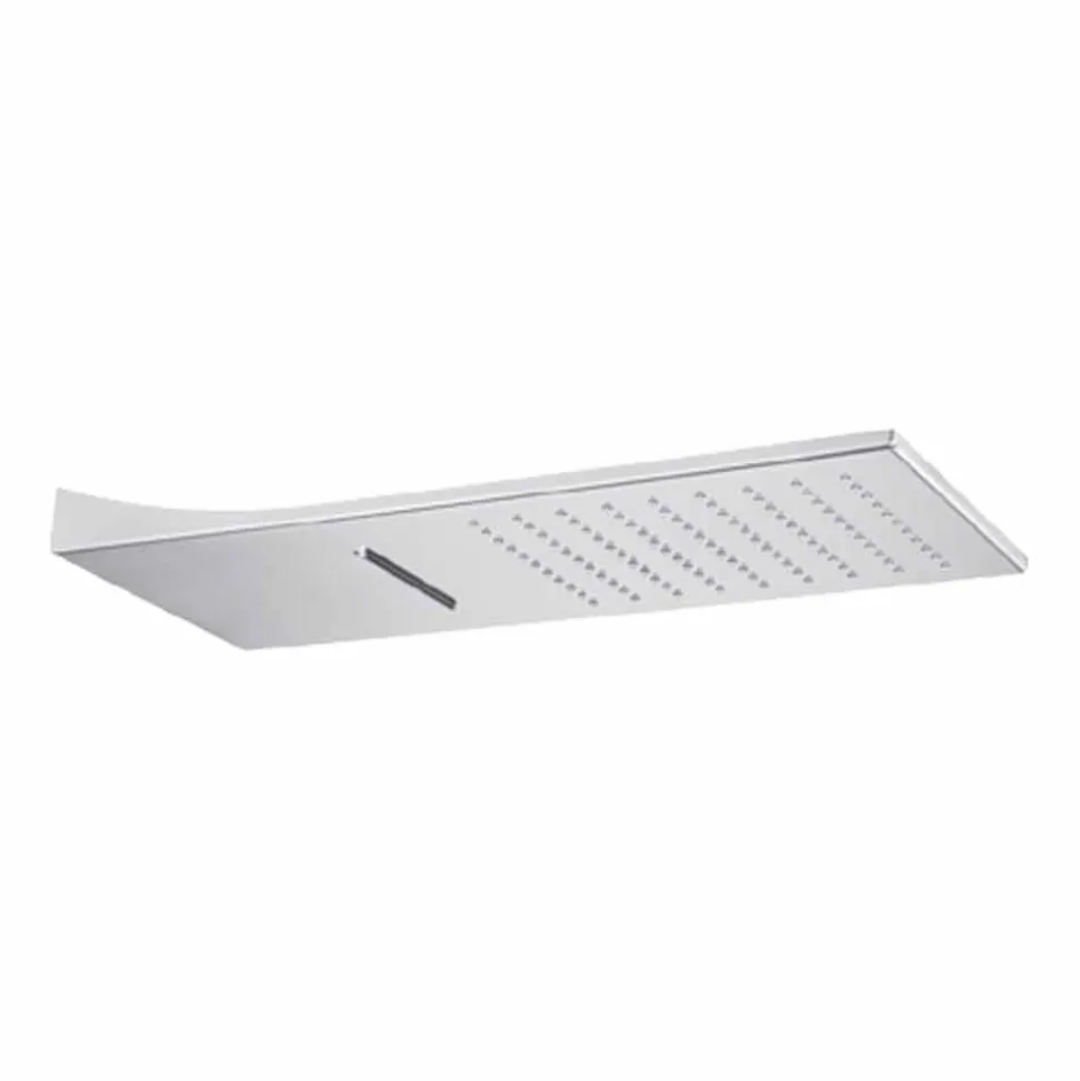 Soffione Doccia da Parete in Acciaio Inox Rettangolare Made in Italy - Netto