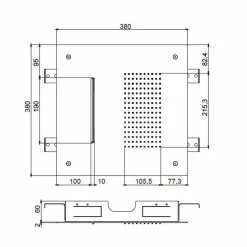 Soffione Doccia da Soffitto in Acciaio con Doppio Getto Made in Italy - Quinto