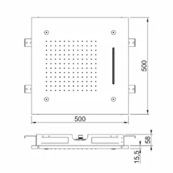 Soffione Doccia da Soffitto in Acciaio Inox con 3 Getti Made in Italy - Frido