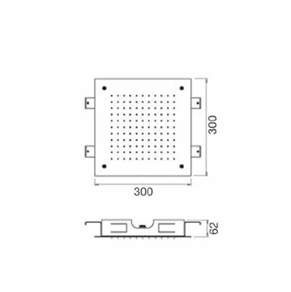 Soffione Doccia da Soffitto Monogetto in Acciaio Inox Made in Italy - Cauro