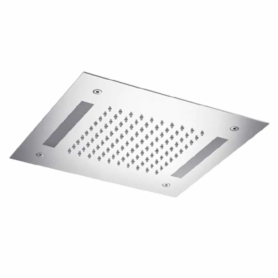 Soffione Doccia Quadrato di Lusso in Inox con Cromoterapia Made in Italy - Bilbo