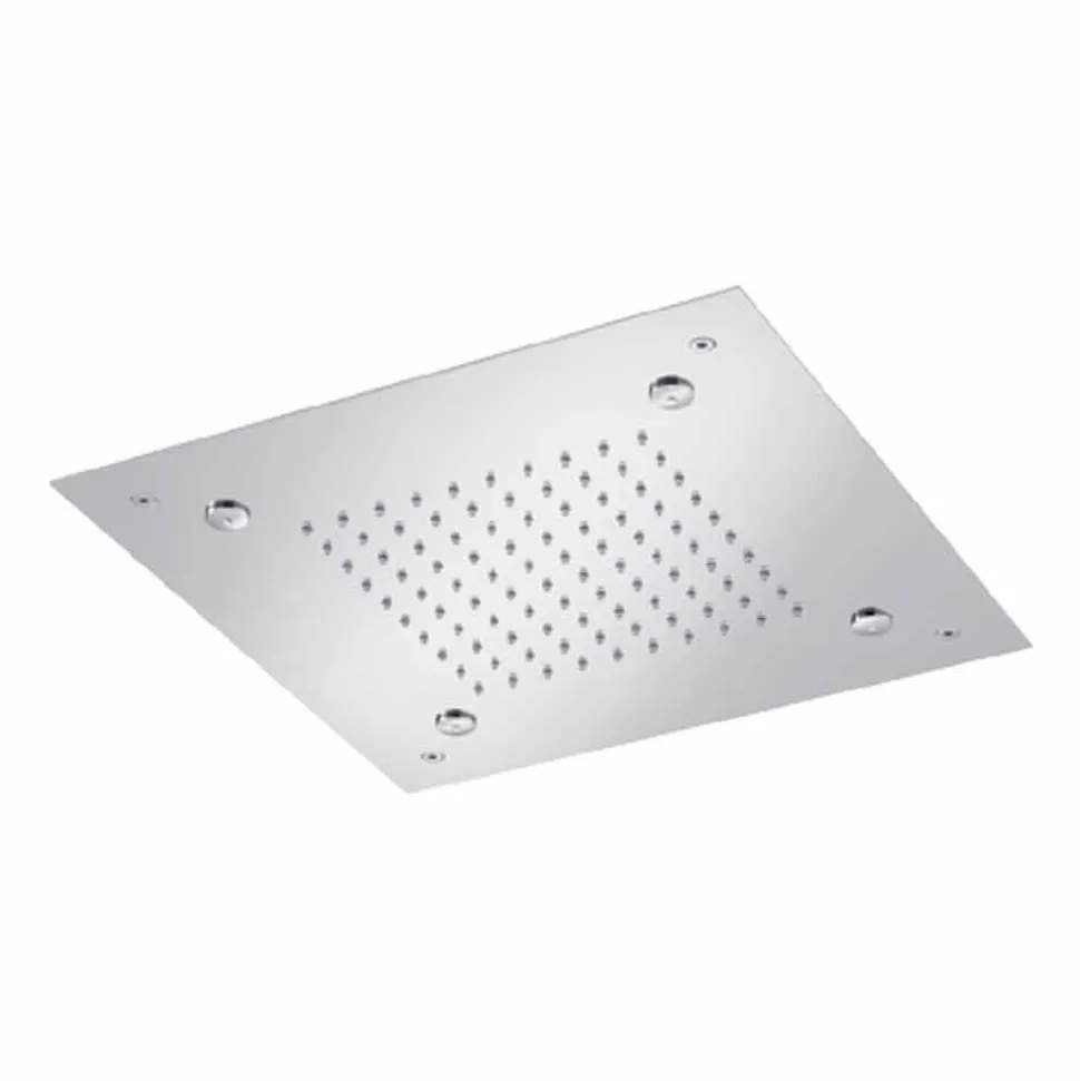 Soffione Doccia Quadrato in Acciaio Inox con Nebulizzatori Made in Italy - Selmo