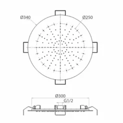 Soffione Doccia Rotondo da Soffitto in Acciaio Moderno Made in Italy - Damian