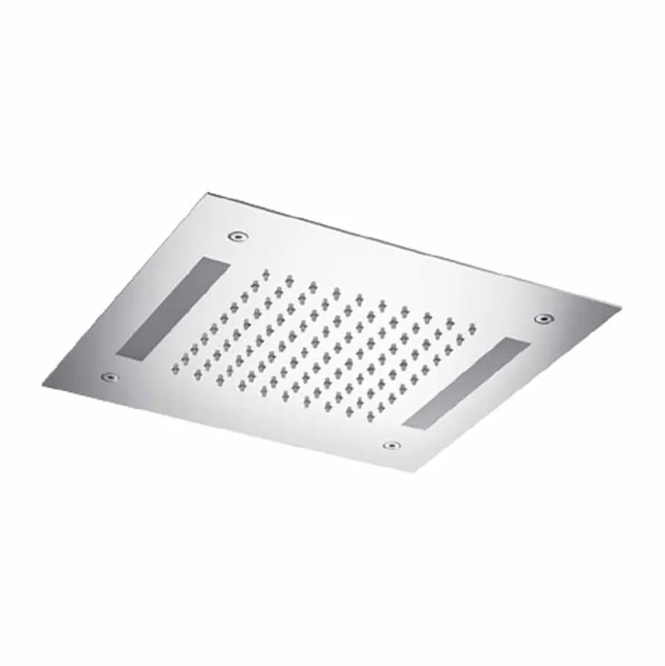Soffione Monogetto in Acciaio Inox con Cromoterapia a LED Made in Italy - Sauron
