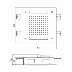 Soffione Monogetto in Acciaio Inox con Cromoterapia a LED Made in Italy - Sauron