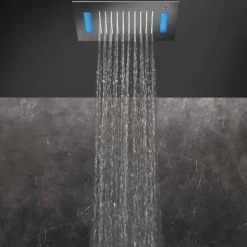 Soffione Monogetto in Acciaio Inox con Cromoterapia a LED Made in Italy - Sauron
