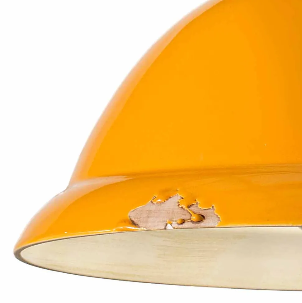 Sospensione a campana industriale in ceramica e metallo Ruth