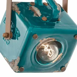 Sospensione a faretto design vintage in ceramica e ferro Allie