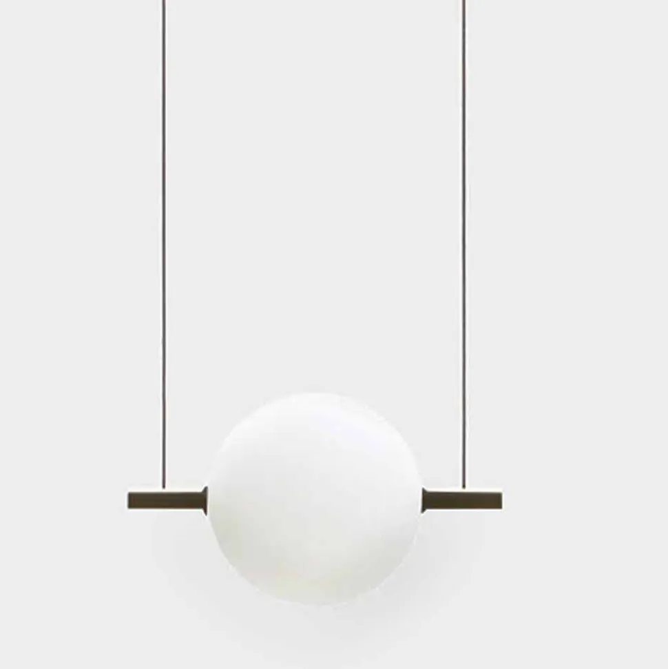 Sospensione Design in Vetro e Ottone con Luce LED, 3 Misure - Alma by Il Fanale