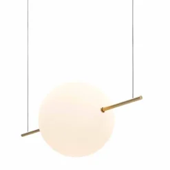 Sospensione Design in Vetro e Ottone con Luce LED, 3 Misure - Alma by Il Fanale